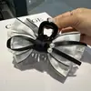 Pinza para el pelo de media espalda con lazo de encaje a cuadros de alta gama para mujer, estilo coreano suave, pinza de alta gama de 13 cm