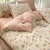 Juego de Cuatro Piezas de Algodón Puro de Dibujos Animados 100% Algodón 2023 Nuevo Cama Sábanas Funda de Edredón Cama Dormitorio Estudiantil Juego de Tres Piezas