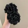 Clip de Plátano de Flor de Lunares Rosados de Otoño e Invierno Coreano Nuevo Clip Vertical Clip Horizontal de Cola de Caballo Elegante Nicho Accesorio para el Cabello
