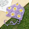 Diadema de Punto Transfronterizo para Primavera y Verano Pañuelo Dulce de Flores Florales Bufanda Triangular Literaria Pastoral Diadema de Dopamina