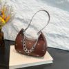 Bolsa de ombro de nicho francesa bolsa feminina 2025 nova moda amor rebite doce picante bolsa corrente moda verão bolsa axila