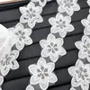 Renda Branca Solúvel em Água Código de Barras Flor Estéreo de Camada Dupla Bordados Acessórios Roupas Artesanal Contas Decoração DIY