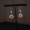 Bolsa de la Suerte de Aretes Florales de Estilo Chino Nuevo, Nuevos Aretes de Gancho Populares, Aretes Niche de Alta Gama, Aretes Únicos, Joyería de Estilo Chino