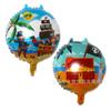 Globo de Película de Aluminio con Forma de Barco Pirata Nuevo Transfronterizo, Globo con Forma de Pirata de Dibujos Animados, Decoración Temática para Fiesta de Cumpleaños