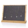 Estante de exhibición de collares de bambú, almacenamiento de joyas, estante colgante de gran capacidad, tablero para collares, accesorios para exhibir joyas