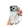 Funda de teléfono tridimensional con estampado de nubes, volantes florales y lunares pequeños, con asa en forma de nube y correa para colgar, adecuada para fundas de teléfono Apple 18/17