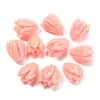 Coral Artificial 7X9Mm Concha Natural Flor Concha em Pó Tulipa Embossada Brincos Broche Grampo de Cabelo Acessórios de Joias
