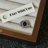 Anillo de Cola Elegante Estilo Medieval Retro Ágata Negra Plata Chiba Tai Anillo Clásico de Moda para Hombres y Mujeres Apertura de Anillo