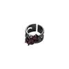 Anillo Hueco Retro Granate Diseño Geométrico Mujer Personalidad Moderna Estilo Frío Europeo y Americano Elegante Anillo Abierto