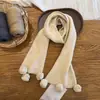 Cachecol Longo Colorido Simples Seis Bolas Moda Infantil Estiloso Versátil Tricô Outono Inverno Roupa Externa Aquecedor de Pescoço Tendência