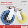Rodízios para serviço pesado 4 polegadas 5 polegadas 6 polegadas 8 polegadas azul roda de freio de borracha industrial branco nylon roda elástica mudo roda universal