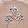 15x 14mm 0.7g plata antigua accesorios para collar pulsera DIY símbolo infinito colgante de amor