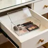 Caixa Organizadora Acrílica Personalizada com Tampa Flip-Top, Transparente à Prova de Poeira para Papelaria de Escritório, Caixa de Exibição para Armazenamento de Mesa