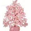 Grava de cristal natural tejida con alambre de cobre, árbol de la vida con base de cristal rosa, árbol de la fortuna, decoración de oficina, regalo de vacaciones