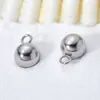Venta al por mayor de fábrica Collar Pulsera Colgante de Cuentas Redondas Brillantes de Acero Inoxidable Materiales para Manualidades DIY Fabricación de Pendientes Cuentas de Frijol