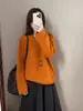 Novo Suéter de Malha Cor Sólida Versátil Estilo Preguiçoso Afinando Gola Redonda Soltinho Feminino Tendência