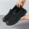 Zapatos Planos de Moda Transpirables Antideslizantes de Suela Suave Tipo "Dad Shoes" Zapatos de Tela del Viejo Pekín para Primavera y Otoño Zapatos Casuales para Caminar para Hombres de Mediana Edad y Mayores