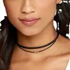 Joyería de moda europea y americana personalidad gargantilla corta Corea cuerda de cuero collar de cuentas cadena para el cuello N151 collar cabeza de mujer.