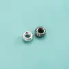 Accesorios de Plata de Ley S925 Cuentas Espaciadoras con Patrón de Hierba Tang Cuentas Rueda con Patrón Vintage 6mm Cuentas Sueltas Pulsera de Cuerda Trenzada DIY Joyería con Cuentas