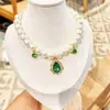 Colar Gargantilha Decorativo com Pedras Coloridas e Pérolas para Animais de Estimação, Cães e Gatos, Bonito e Fashion para Cães Bichon e Teddy