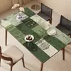 Jogo americano estilo étnico, luxo leve e toque de alta qualidade, à prova d'água e à prova de óleo, toalha de mesa sem lavagem, novo modelo 2025, protetor de superfície de mesa de centro