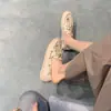 Zapatos de cordones estilo británico uva para mujer, mocasines retro desgastados sucios planos, slip-on perezosos, zapatos pequeños de cuero