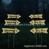 Placa de Jardim Popular Transfronteiriça Gato Preto de Halloween com Olhos Brilhantes, Decoração de Gramado de Jardim ao Ar Livre