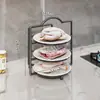 Estante de Almacenamiento para Preparación de Cocina, Bandeja de Platos Portátil de Múltiples Niveles para Encimera, Organizador de Almacenamiento Multifuncional, Estante para Ingredientes de Hot Pot