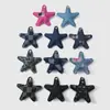 Moda Retro Estilo Páramo Multicolores Cuadros Estampado Leopardo Lentejuelas Estéreo Mezclilla Estrella Accesorios para Joyería DIY Colgante