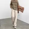 Pantalones de Chevrón con Forro Polar para Mujer, Otoño e Invierno 2025 Nuevos de Cintura Alta Premium Pierna Recta Petite de Lana Pierna Ancha