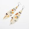 Pendientes de cuentas de estilo bohemio europeo y americano color tejido a mano borla larga pendientes de cuentas Miyuki venta al por mayor