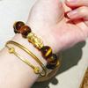 Pulsera Pichu de Oro Arena Vietnamita Pulsera de Piedra Ojo de Tigre Natural Pulsera Pixiu de la Fortuna Cuentas de Transferencia de Oro Imitación Suministro para Hombres y Mujeres