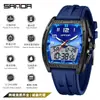 Reloj Juvenil Sanda Doble Zona Horaria Luminoso Multifuncional Unisex Electrónico Moda Tendencia Cronógrafo