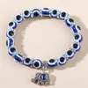Amazon Explosiones Pulsera Ojo de Diablo Mariposa Elefante Mano de Fátima Colgante Resina Cuenta Redonda Pulsera Ojo Azul