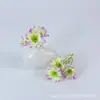Fio de Flores Artificiais Lilás com 3 Pétalas, Grampo de Cabelo com Flor, Acessórios DIY Feitos à Mão, Caixa de Flores, Decoração de Caixa de Presente, Materiais Florais, Arranjo Floral