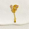 Colgante de Mariposa Gota de Aceite Dorado Arena con Alta Retención de Color Conector de Flor de Ciruelo Doble Colgante Accesorios para Joyería Hecha a Mano DIY