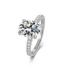 Anillo de plata de ley S925 con diamante Moissanita de huevo ovalado huevo de paloma 3 quilates anillo de diamante de Amazon una generación de cabello
