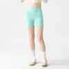 Shorts de yoga sin costuras de tacto nude de cintura alta para mujer, alta elasticidad, transpirables, no se enrollan, adecuados para el uso diario como leggings