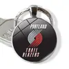 Logo de Equipo de la NBA Lakers Warriors 76ers Time Gem Aleación de Metal Llavero Grabado Colgante de Llave