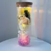 Flor Eterna Criativa Tubo de Vidro Tanabata Dia dos Namorados Presente Rosa Garrafa de Desejos Luminosa Presente de Feriado Atacado