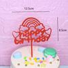 Fabricantes fuente industria y comercio imitación acrílico adornos para decoración de pasteles tarjeta feliz cumpleaños en inglés adornos de tarjeta de plástico