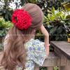 Pinza para el pelo con flor de rosa tridimensional caro francesa de alto nivel con temperamento europeo y americano flor de cabeza pinza de tiburón para la parte posterior de la cabeza