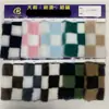 4X4 Piel de Conejo Estampado a Cuadros 700G Piel de Conejo Dos Tonos Tablero de Ajedrez Piel de Conejo Tela Cuadros Ropa Calzado Material Tela