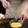 Batidor de Huevos Giratorio Semiautomático de Acero Inoxidable para el Hogar Herramienta de Cocina para Hornear Batidor de Huevos Manual de Presión Tipo Acero Inoxidable