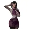 Lencería sexy de talla grande para mujer, vestido body de encaje, uniforme cheongsam puro y seductor qqny temptation, ropa de dormir coqueta sin espalda