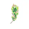 Broche Vintage de Esmalte Verde Hoja Diseño de Nicho Moda Versátil Pin para Solapa de Traje Chaqueta Pin Anti-Exposición