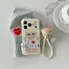Oso de Dibujos Animados Hinchado con Textura de Cuero Compatible con Funda de Teléfono Apple 18 iPhone 17promax Correa 15 Anti-caídas 16 Duro