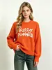 Fábrica de Origem Transfronteiriça Outono e Inverno Suéter Base Bordado Tricô à Mão com Letra para Mulheres Halloween Malha Top Atacado