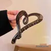 Grampo de Tubarão Grande de Acrílico de Alta Qualidade Acessório de Cabelo para Trás da Cabeça Presilha de Cabelo Cor Café Pegador Fosco Elegante