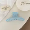 Elegante pinza de garra floral azul, dulce y versátil, pinza de tiburón con lazo para la parte trasera de la cabeza, accesorio para peinar el cabello